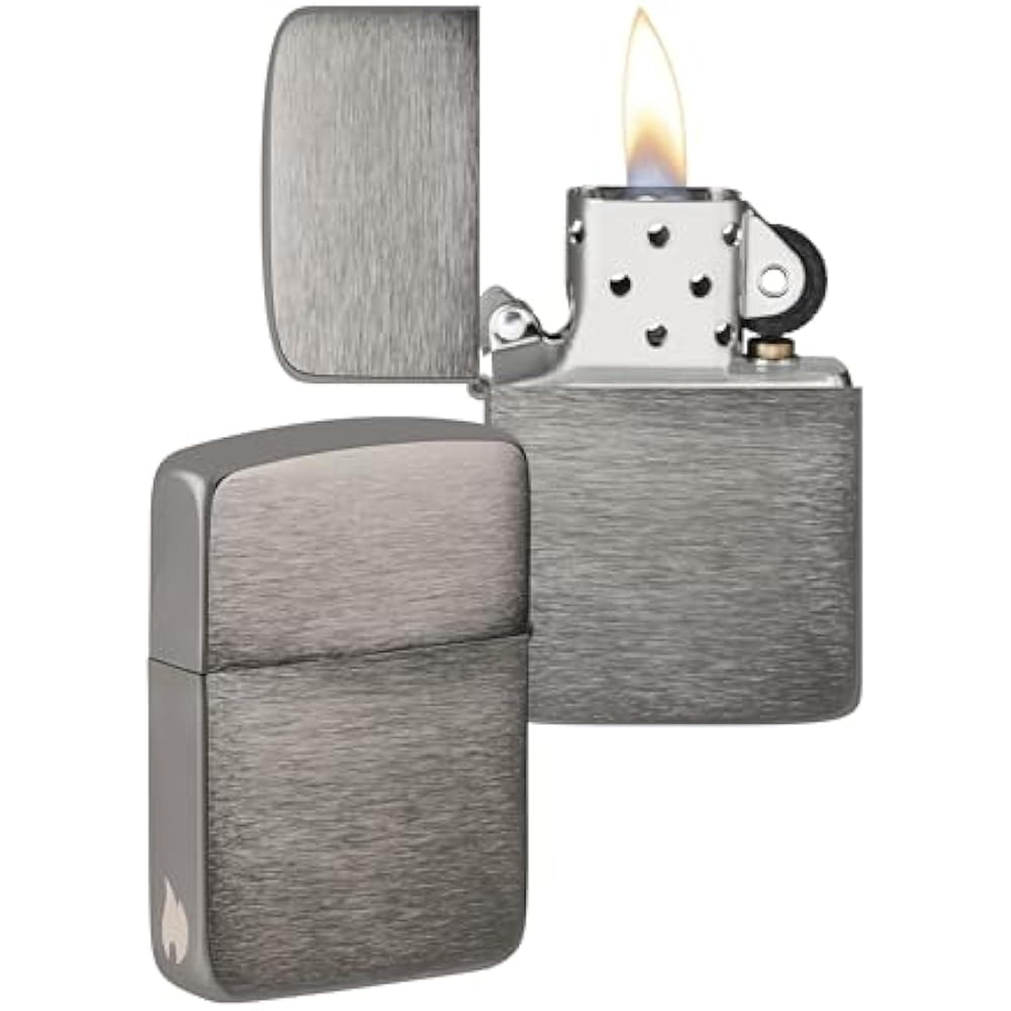 Zippo Windproof Lighter - Flame Design - Replica 1941 Black Ice - Refillable - Reusable - Windproof - Gift Box - Metal - Made in USA - Amazon Exclusive