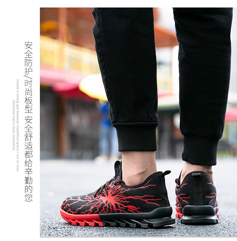 Men’s Lightning Print Y2K Running Shoes Lightweight Breathable Mesh Sneakers with Anti Slip Elastic Shock Absorbing Sole for Outdoor Fitness Jogging Walking and Casual Wear4
