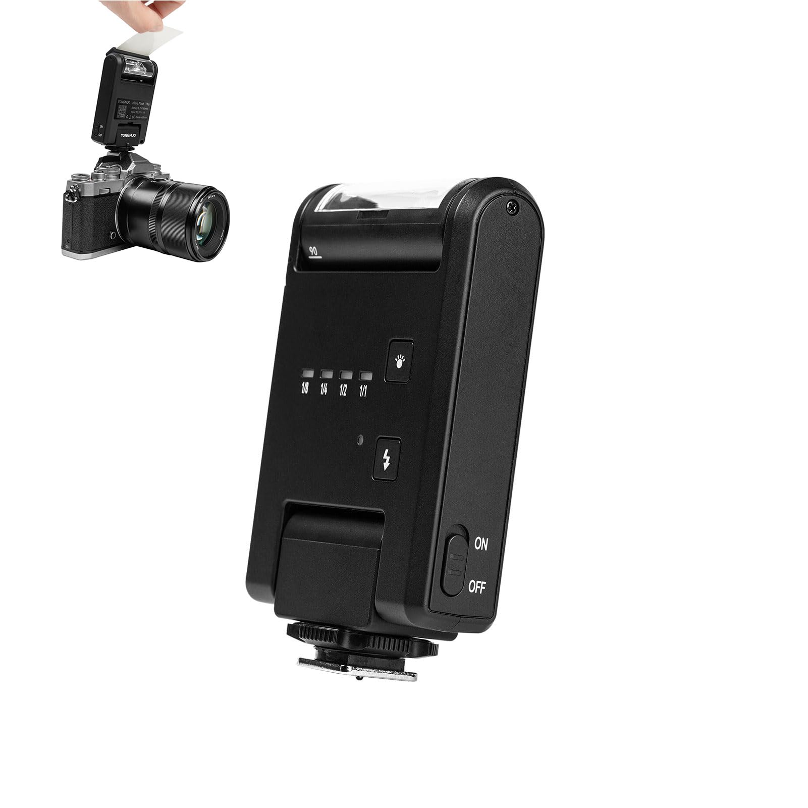 YN6 Mini Hot Shoe Flash Design Compatto con Livelli di Uscita Regolabili per Fotografia Professionale Dimensioni Portatili (Nera)