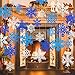 Whaline Snowflake Cut-Outs 48Pcs Glitter Blue Silver Snowflake Cutouts Double-Sided Holiday Cut-Outs with Glue Point for Winter Christmas Wonderland Frozen Party Home Decoration, Assorted Size