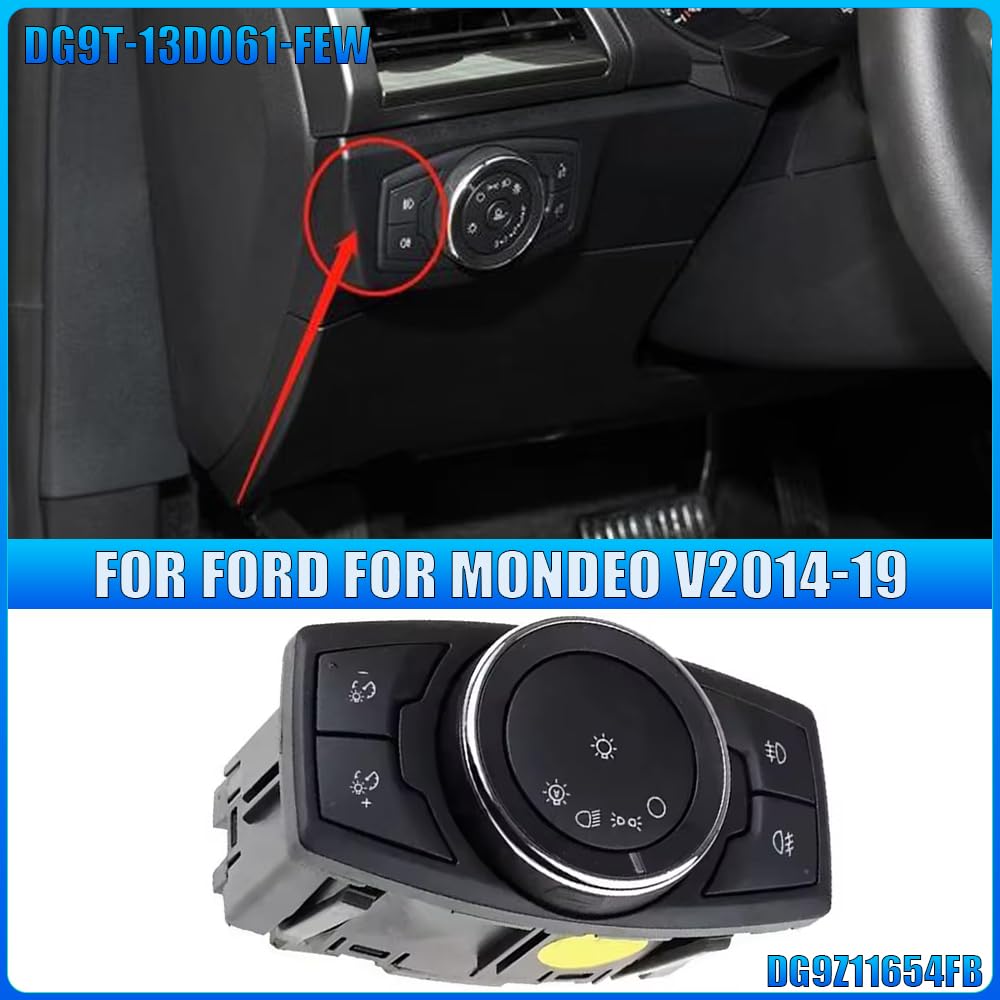 Automatic Headlamp Control Switch DG9T-13D061-FEW Fog Light Control Switch/Fit for Ford for Mondeo V2014-19 Practical Perfect Match Car Accessories DG9Z11654FB