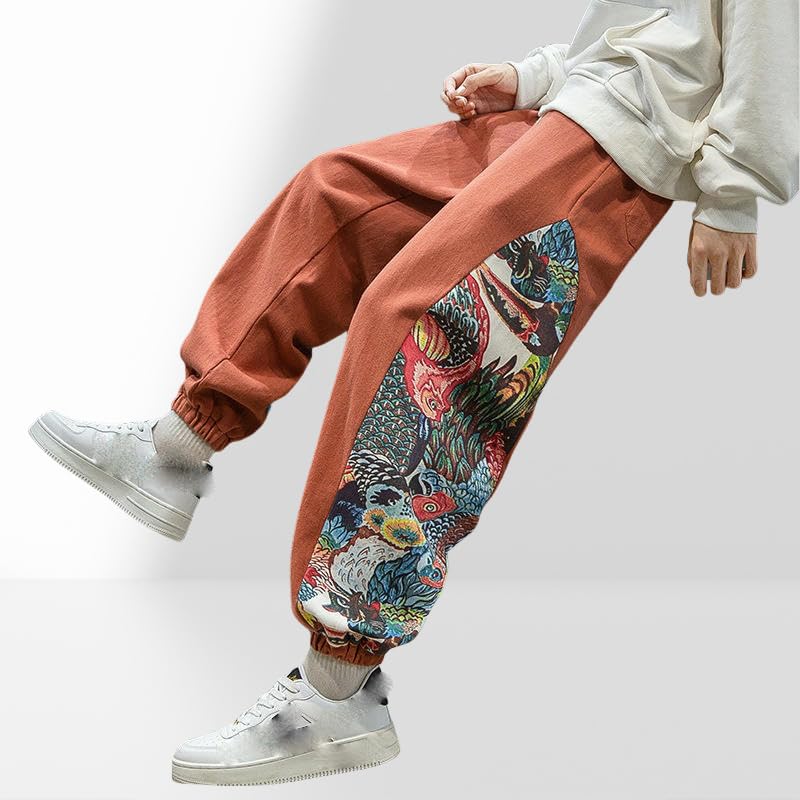 Jogging homme style chinois pour un look vintage décontracté tendance