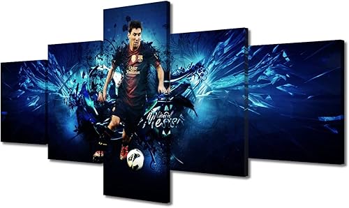 Póster del Barcelona FC - Lienzo decorativo para pared, pintura abstracta de Lionel Messi, arte de pared motivacional para sala de estar,