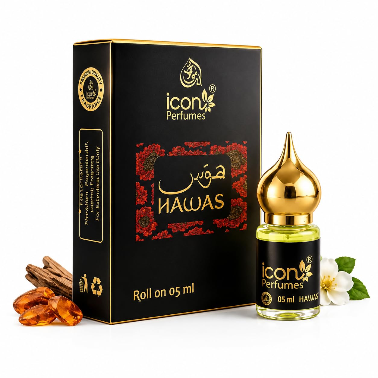 Icon Hawas Attar 5ml Roll-On | Premium Long Lasting Alcohol-Free Perfume Oil for Men & Women | Strong Arabic Fragrance | Pocket Size Luxury Attar-image-36