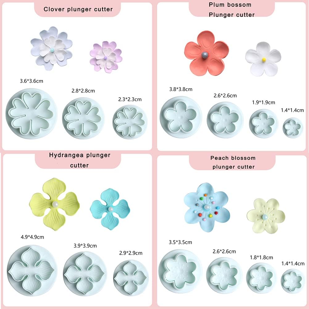KALAIEN 17Pcs Cookie Cutters Plunger Cutter Cake Decorating Flower Fondant Embossing Tool Sugarcraft Decorating Kits - Image 5