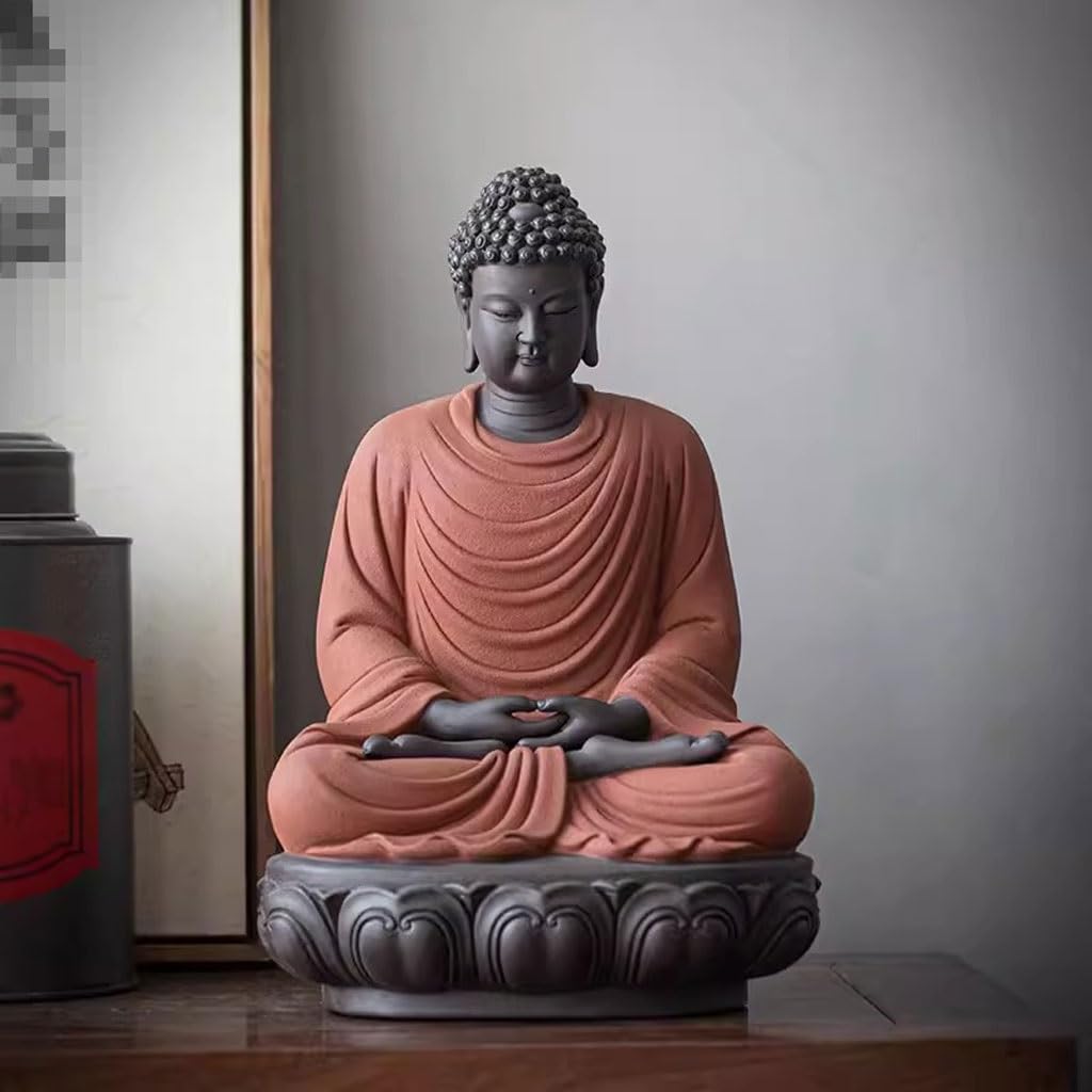 Posąg Buddy do wnętrz Kreatywny Wejście Zen Posąg Buddy Dekoracyjne Ozdoby Salon Biuro Ceramiczne Rzemiosło Ozdoby Medytująca Statua Buddy Figurka Rzeźba