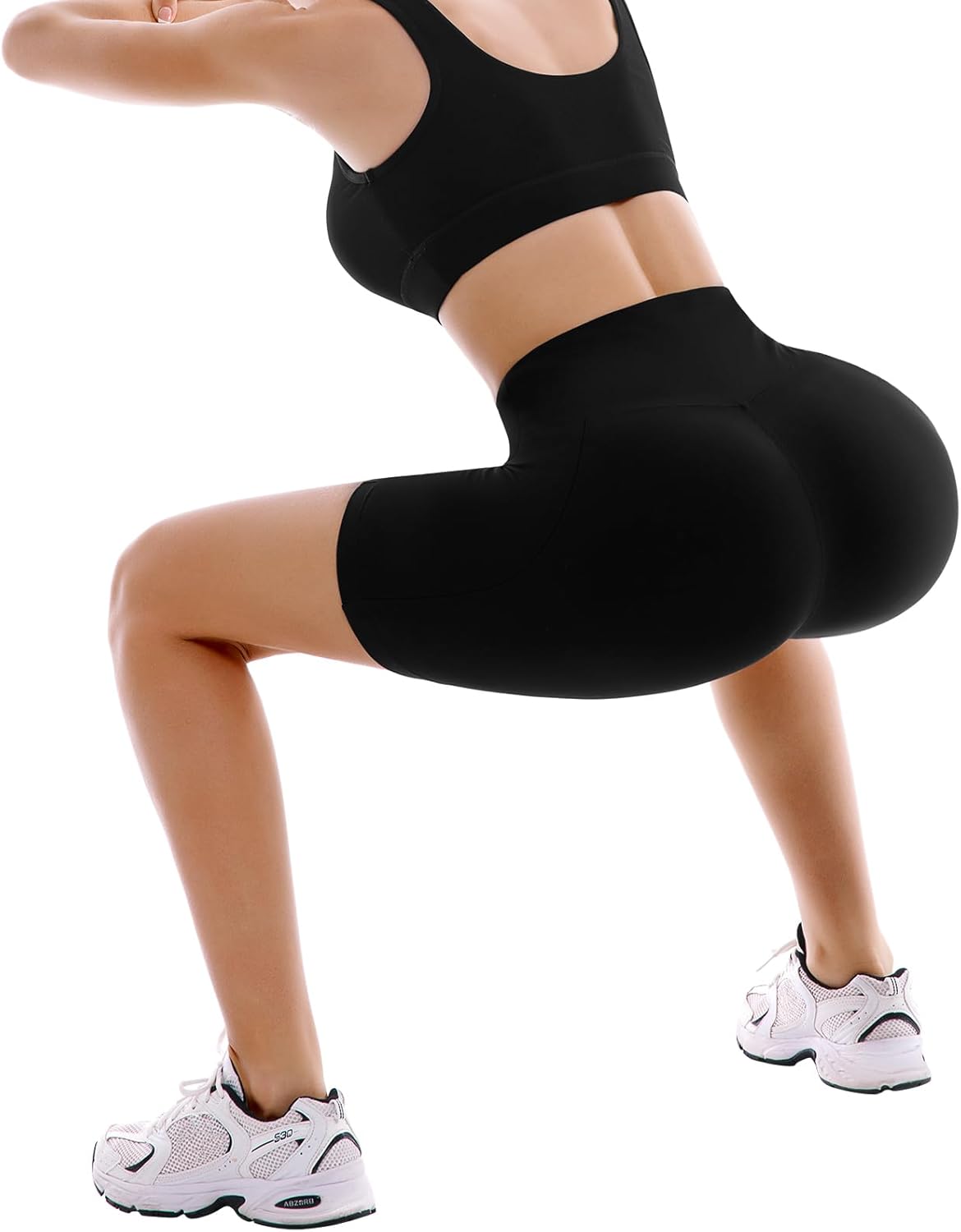 SINOPHANT 2 Pack Biker Shorts with Pockets High Waist Yoga Running Gym Workout Buttery Soft Athletic - Image 6