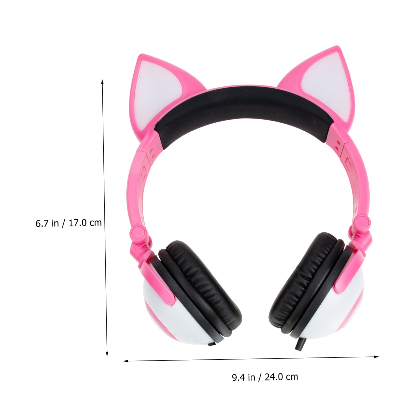HOMSFOU Cuffie Luminose Cuffie Cablate Con Cancellazione Del Rumore Sopra L'auricolare Stereo Cablate Sull'auricolare Per Bambini Auricolari Per Il Fitness Pvc Rosa