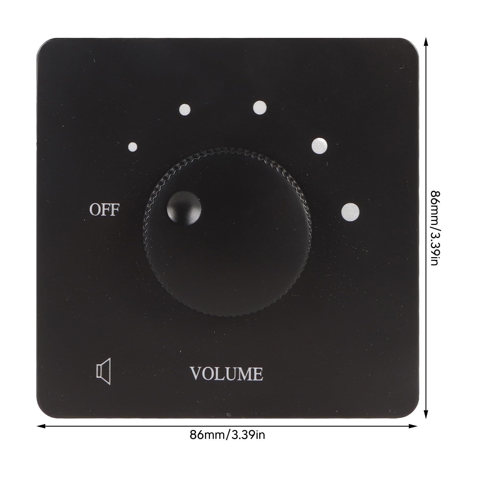 VBESTLIFE 50 W Controllo del Volume a Parete per Altoparlanti Domestici, Manopola di Sintonia a 5 Marce (BLACK)