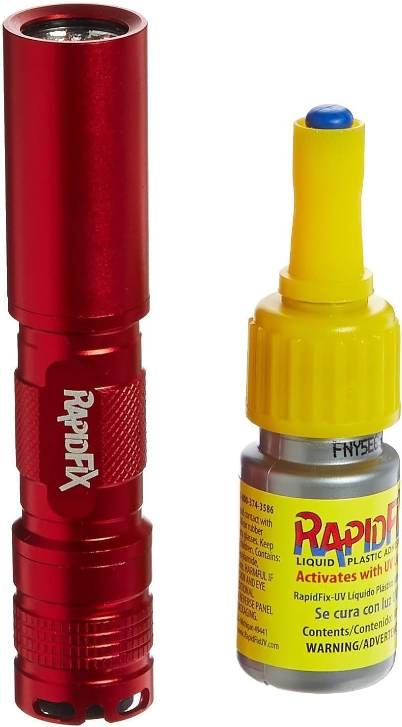 RapidFix UV Liquid Plastic Adhesive with UV Flashlight, 10 mL