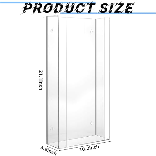 Miniatura 2 de Weysat Soporte para guantera de acrílico montado en la pared, dispensador de guantes doble flotante, organizador de guanteras para 2 cajas (21.1