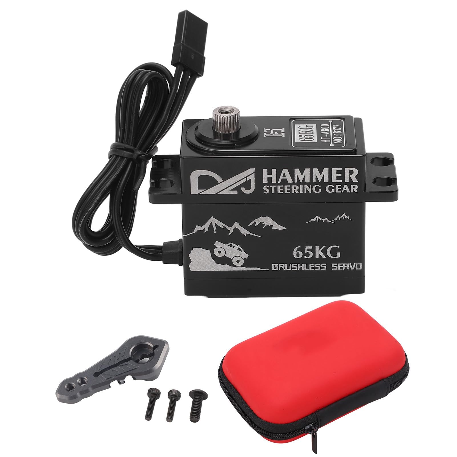 Servo brushless RC con coppia da 65 kg Servo digitale a risposta rapida da 360 gradi con alloggiamento in lega di alluminio per auto RC in scala 1/8 1/10