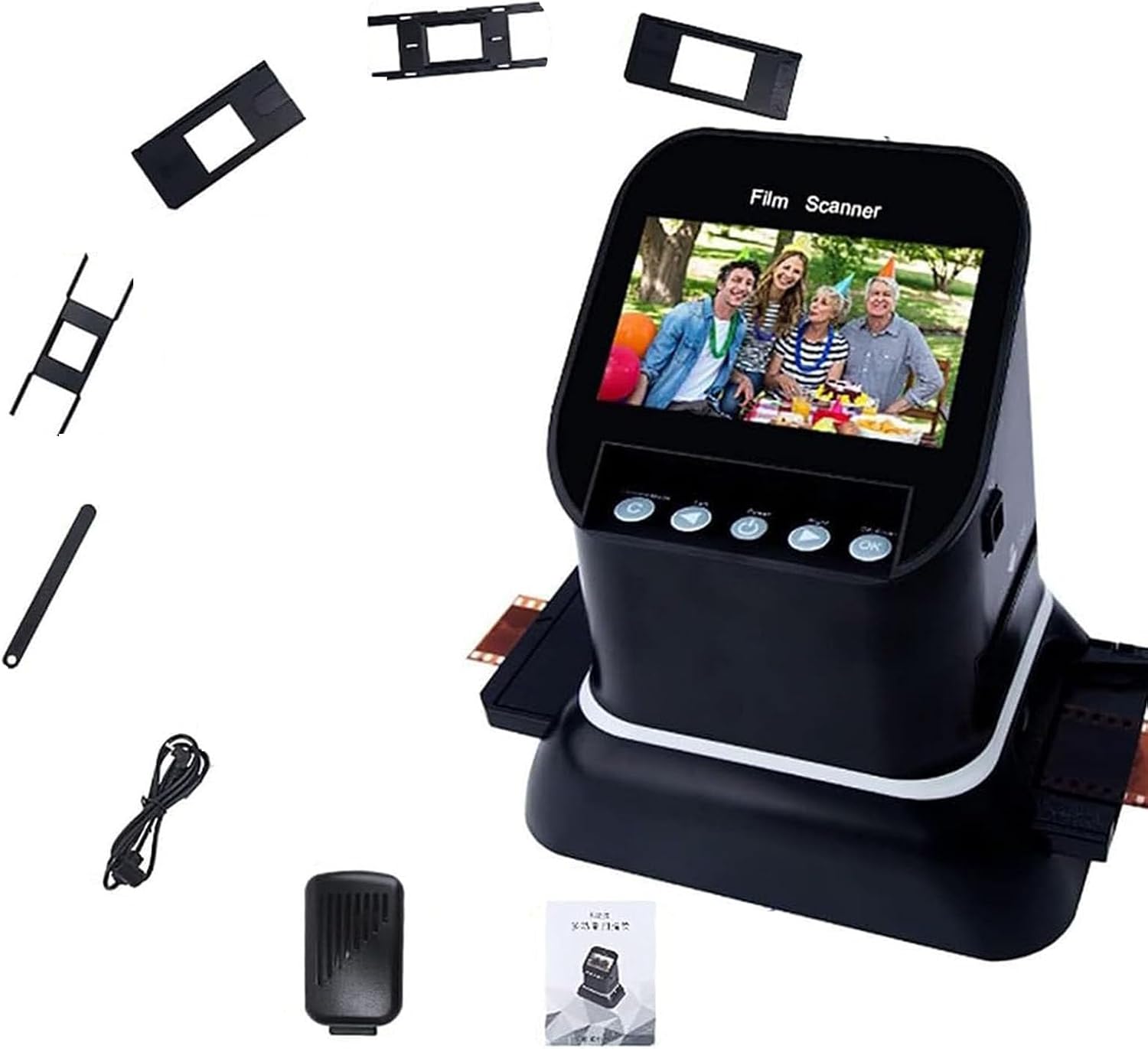 Film Slide Scanner 120 High Resolution,1080p Digital Converter for 35mm,135,126,127 Negatives & Slides to Digital JPEG, Supports Image Preview & Editing