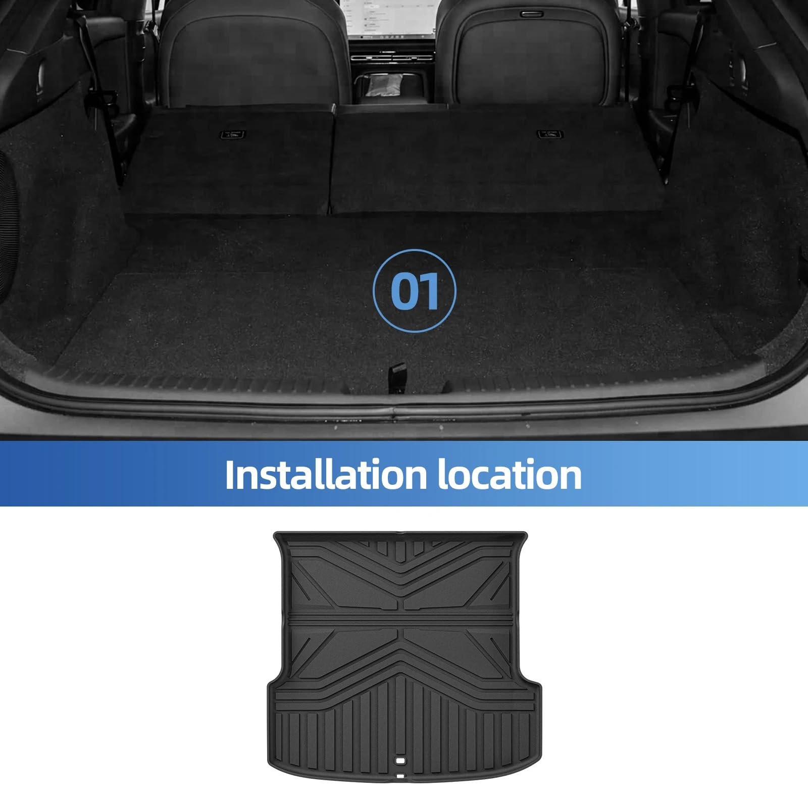 maty samochodowe Do dywaników podłogowych Xpeng P7+ 2024 | Do podkładki do bagażnika Xpeng Cargo Liner Akcesoria do wnętrza samochodu CZARNY(LHD 4PCS)