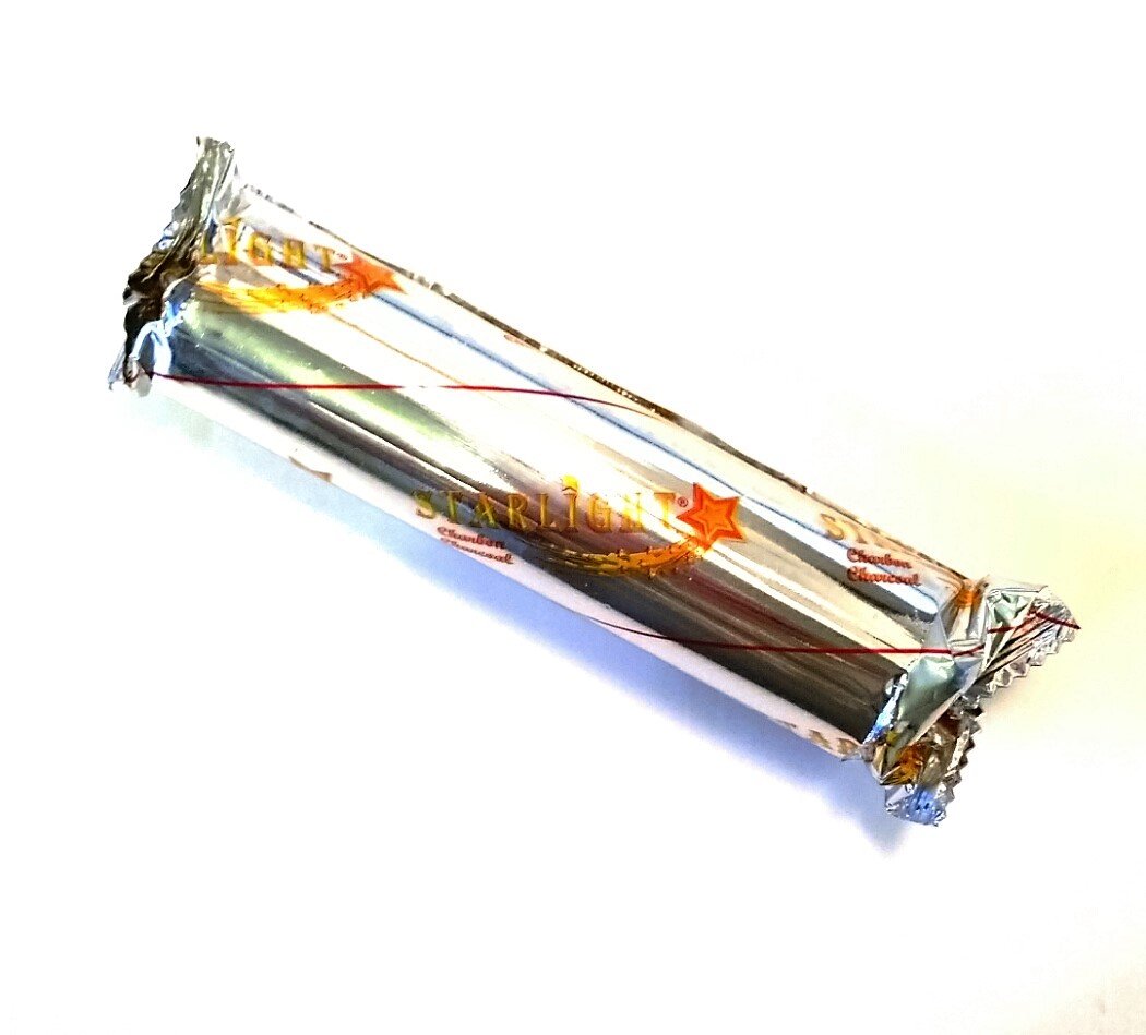 Starlight Charcoal Roll, 3 rolls, 10 40mm discs, with 6" Tongs