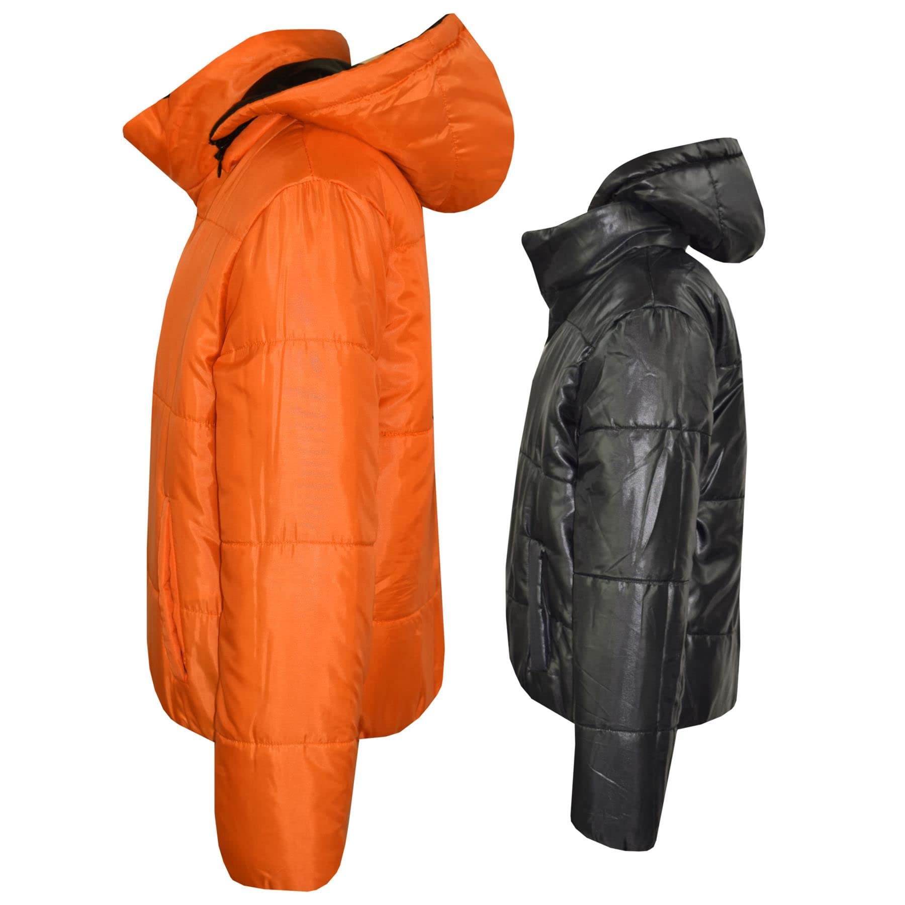 A2Z 4 Kids Dziewczyny Chłopcy Kurtka Dwustronna, Krótka, Z Kapturem, Wyściełana Podszewką Kurtki Puchowe - Reversible Jacket 492 Orange 9-10.