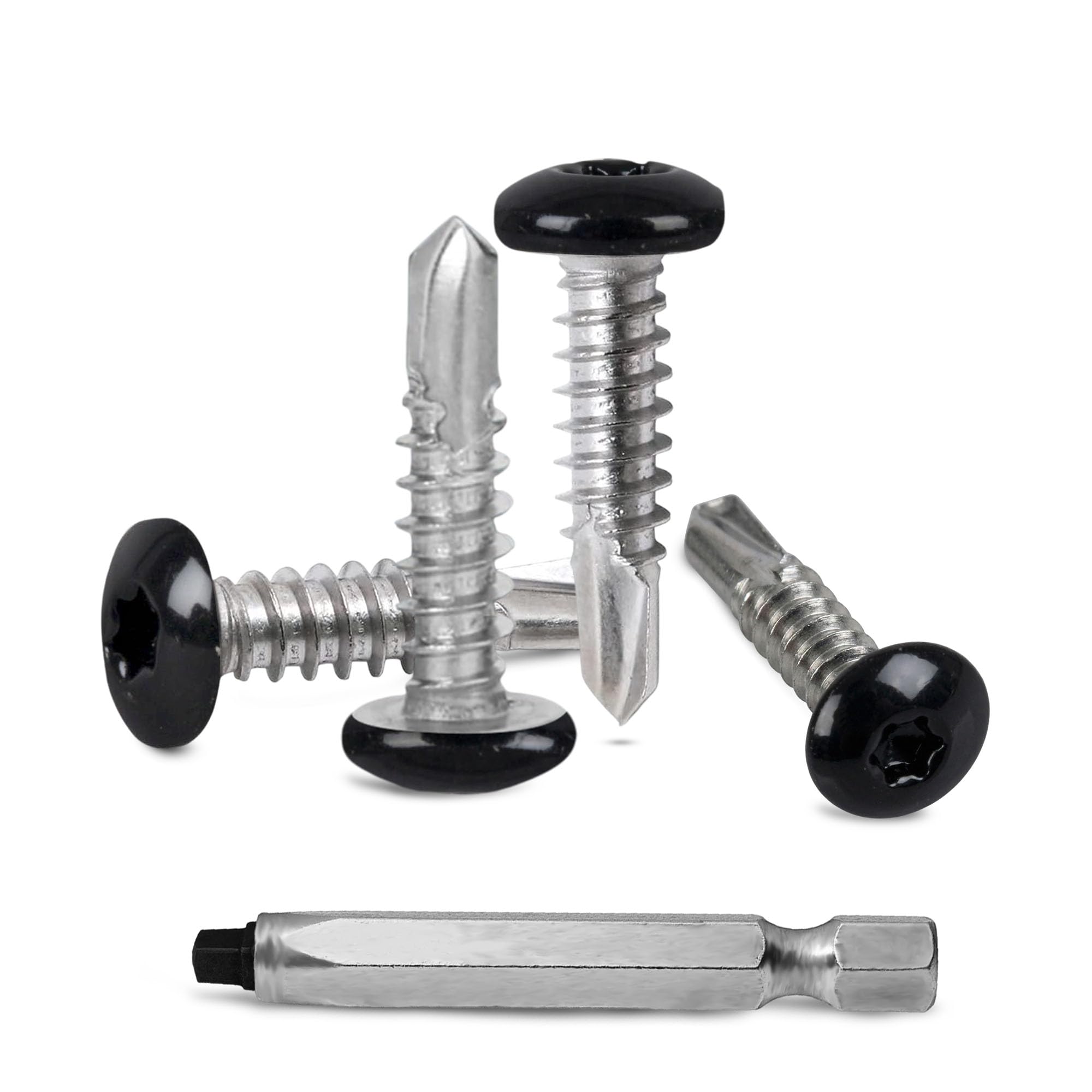 LandCamp 250-Pack #10 x 3/4 Black RV & Trailer Self Tapping Sheet Metal Screws | Enclosed Cargo Trailer Skin Fasteners | Dbl Square Bit Included