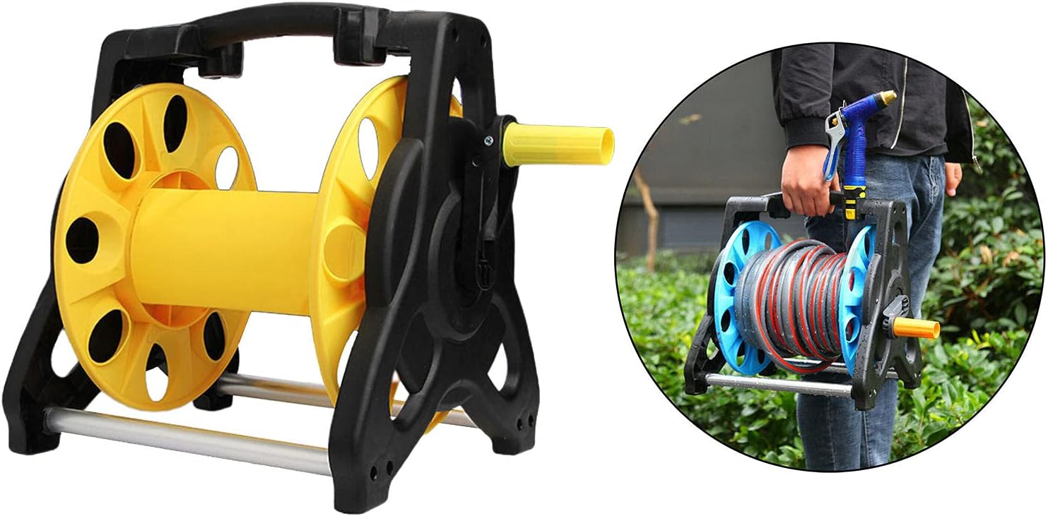 Garden Hose Reel Cart Storage Holder Organizer, Bright Yellow