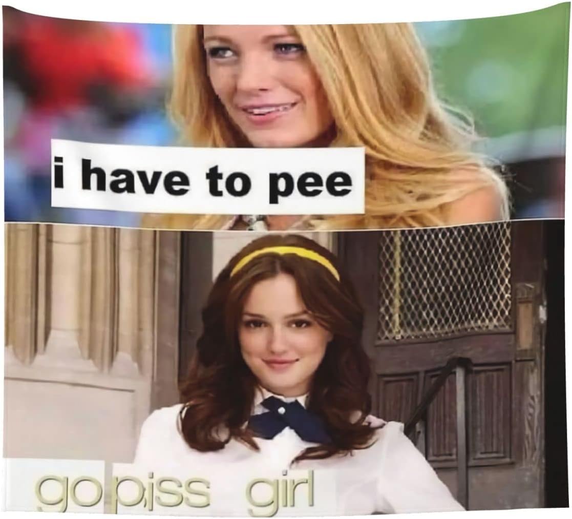 I Have to Pee Go Piss Girl Tapestry Boutique Wall Hanging Tapestry Vintage Tapestry Wall Tapestry Micro Fiber Peach Home Decor 60x51inch