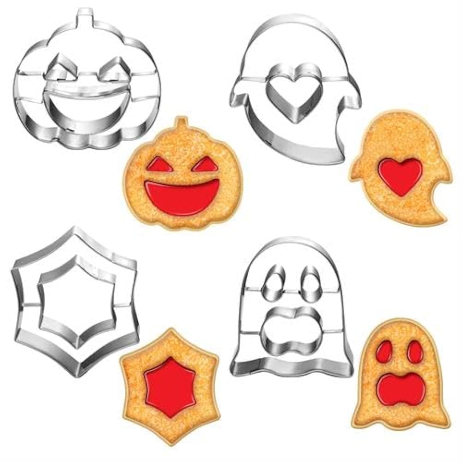 UKoosien Halloween Cookie Cutter Set-4 Piece-6.5 Cm-Diswasher Safe-Mini Halloween Cookie Cutter Shape for Baking