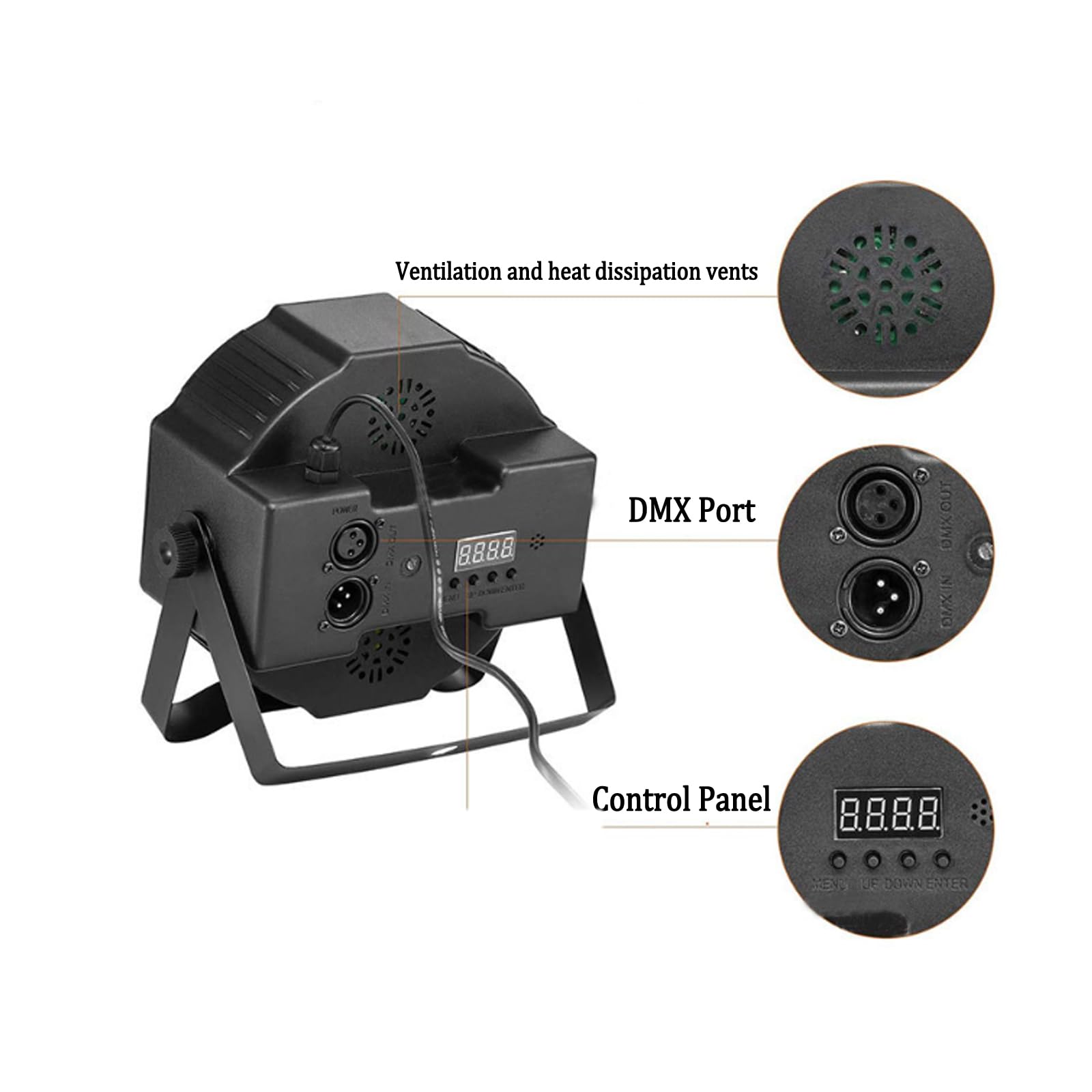 4PCS LED Par Strahler, RGB Partylicht, Bühnenlicht mit Fernbedienung, Discolicht Scheinwerfer Beleuchtung Moving Head für Stage DJ Party Show Bar Halloween Weihnachten 36W