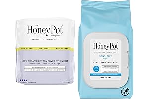 Gentle Overnight Pads & Sensitive Honey Pot Wipes: Ultimate Overnight Comfort