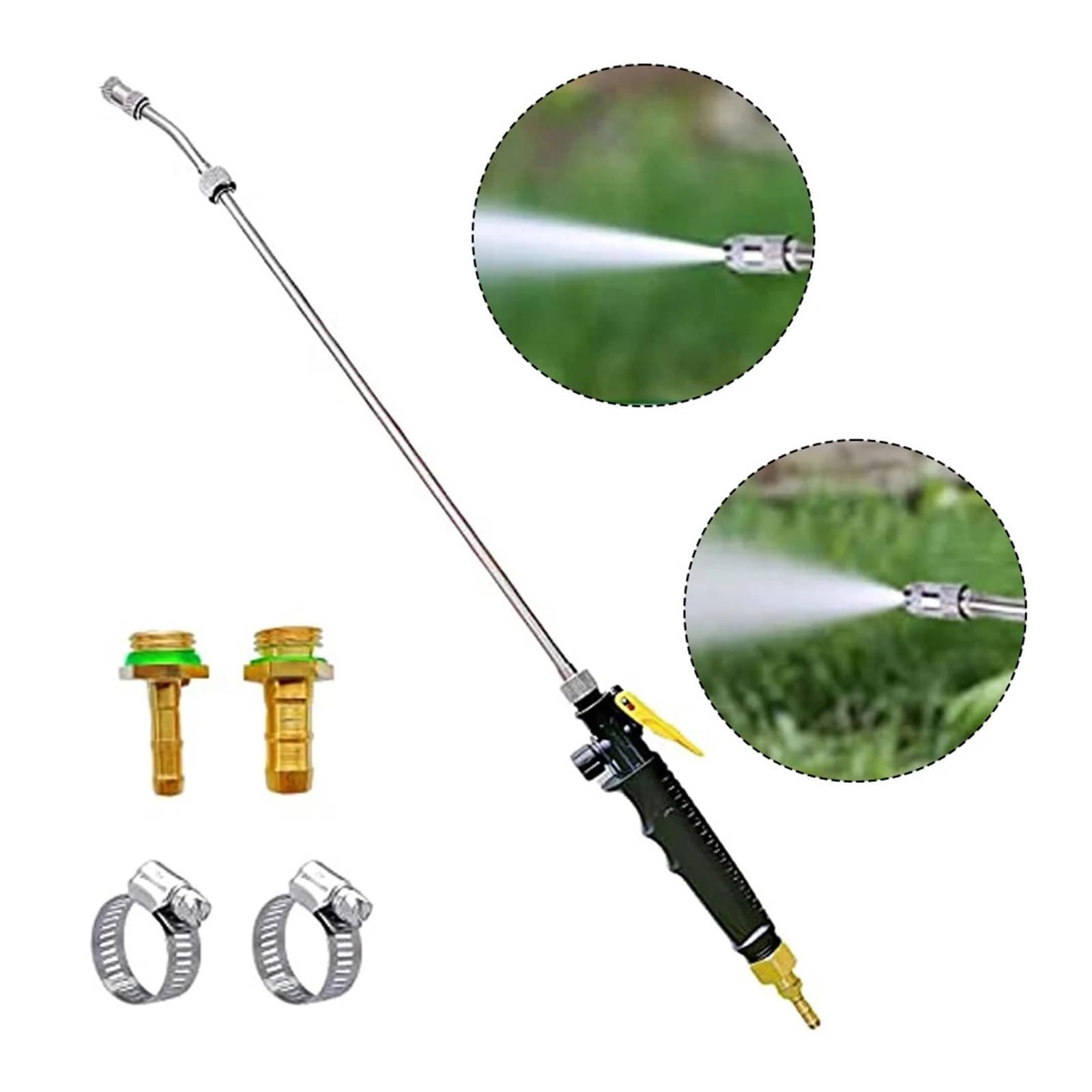 1/4 "3/8" Różdżka Do Spryskiwacza Wysokociśnieniowy Pistolet Na Wodę Metalowy Pod Ciśnieniem Wąż Ogrodowy Z Dyszą Opryskiwacz Podlewanie Zraszacz OszczęDzaj Wodę I Pracę(72cm)