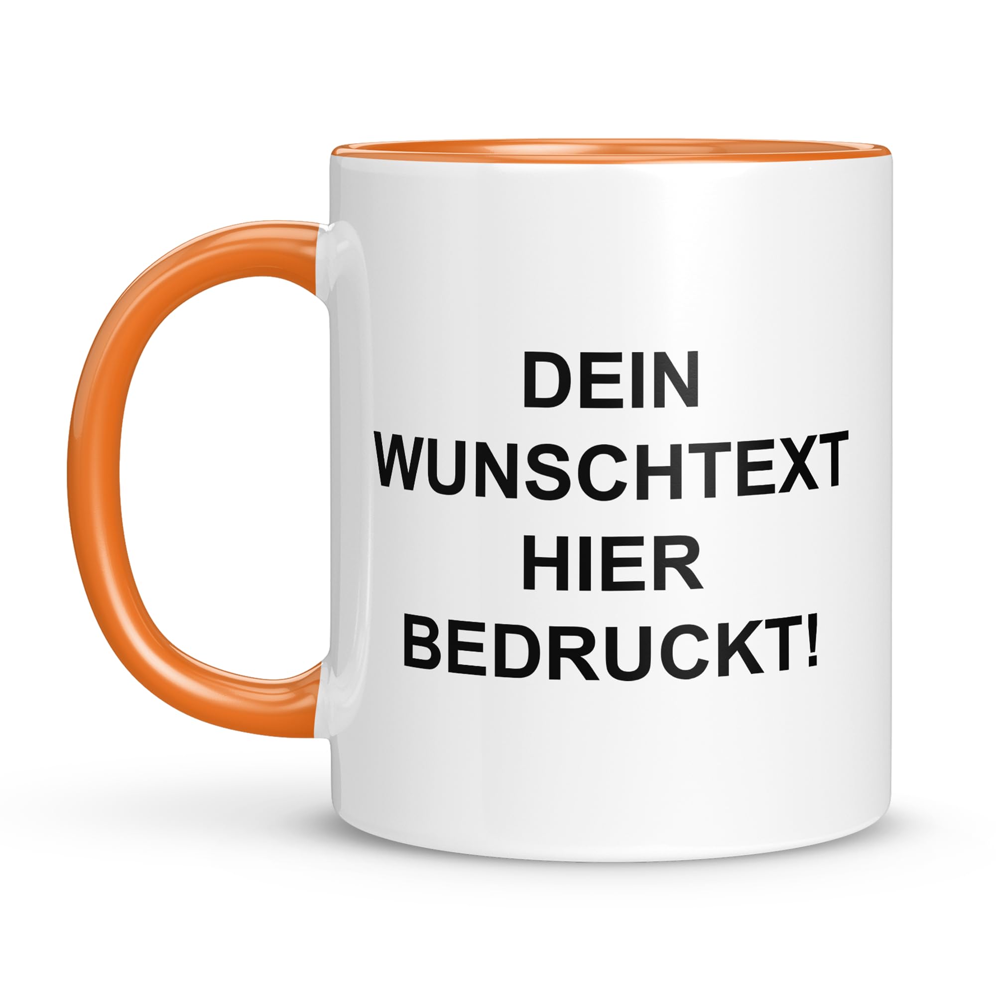 LIEBTASTISCH Personalisierte Tasse – Tasse mit Namen – Spülmaschinen- & Mikrowellengeeignet – In Deutschland bedruckt – 330 ml – Tasse personalisiert & beidseitig bedruckt – Tasse bedrucken (Orange)