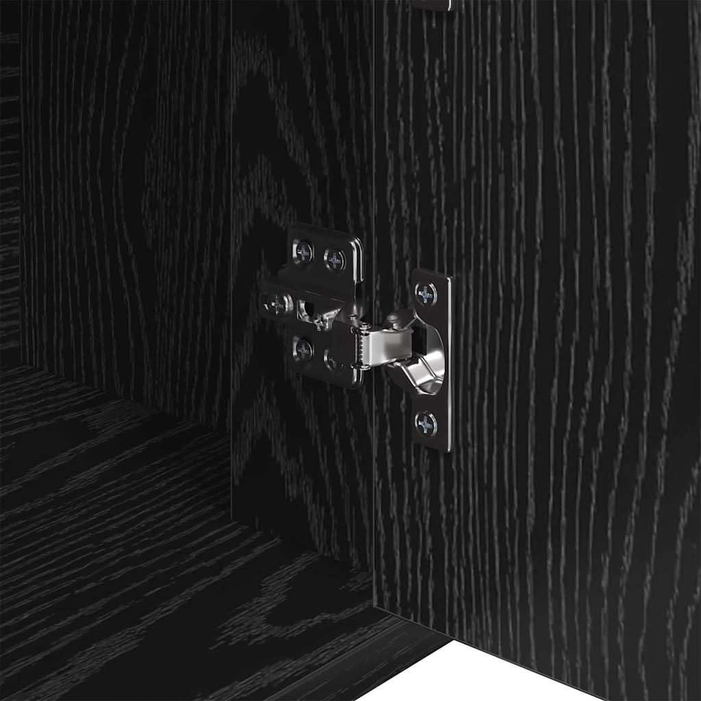 vidaXL Vitrina Roble Negro 30 x 80 x 90 cm Madera contrachapada, Salón Elegante, aparador Rectangular Moderno, Almacenamiento en Madera, Mueble Decorativo Funcional para Interiores