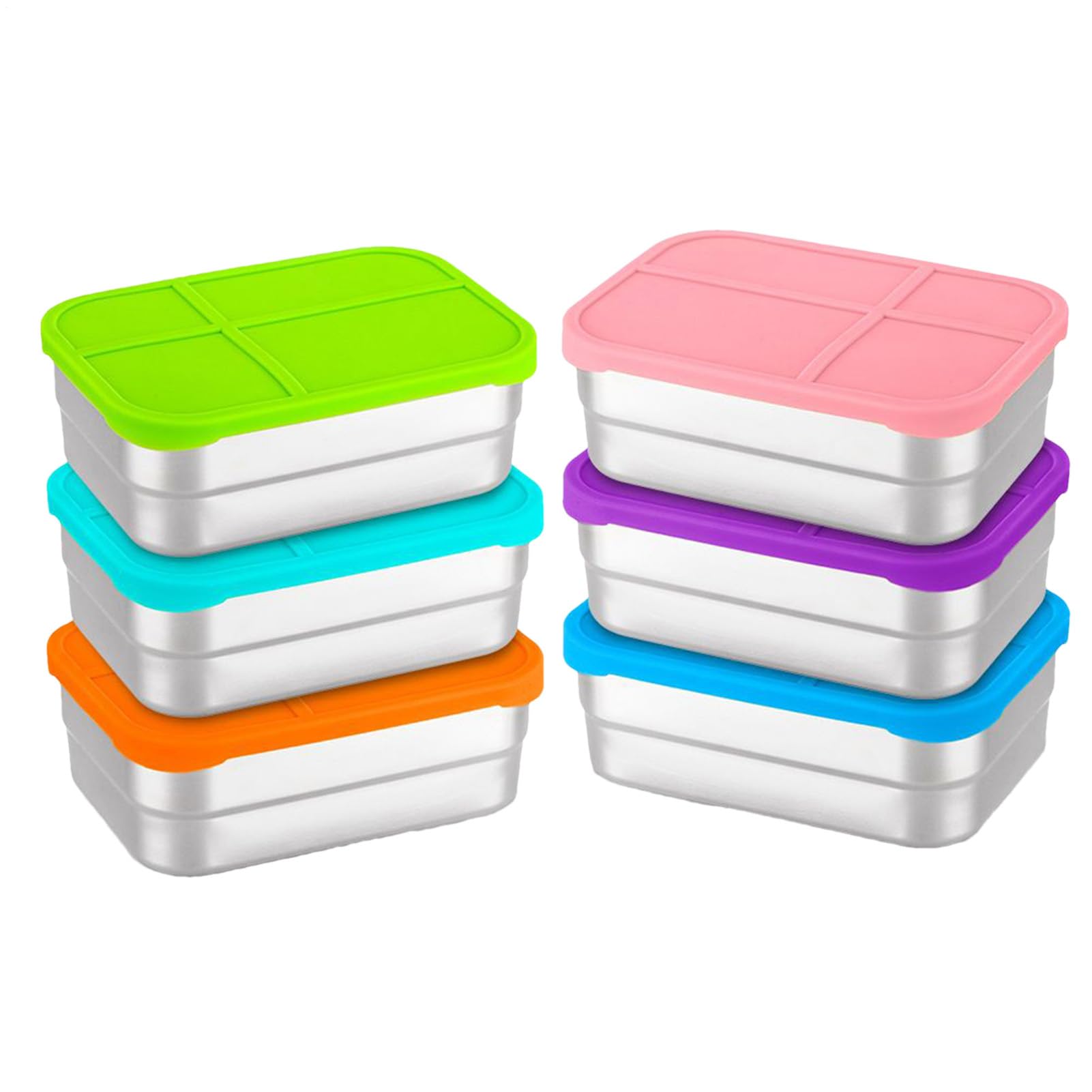 Portamerenda in acciaio Contenitore Con Coperchio In Silicone Da 720ml | Contenitore Ermetico Per Alimenti Per Viaggio, Picnic, Asilo , Sport, Ufficio, Casa, Campeggio, Escursioni E Outdoor