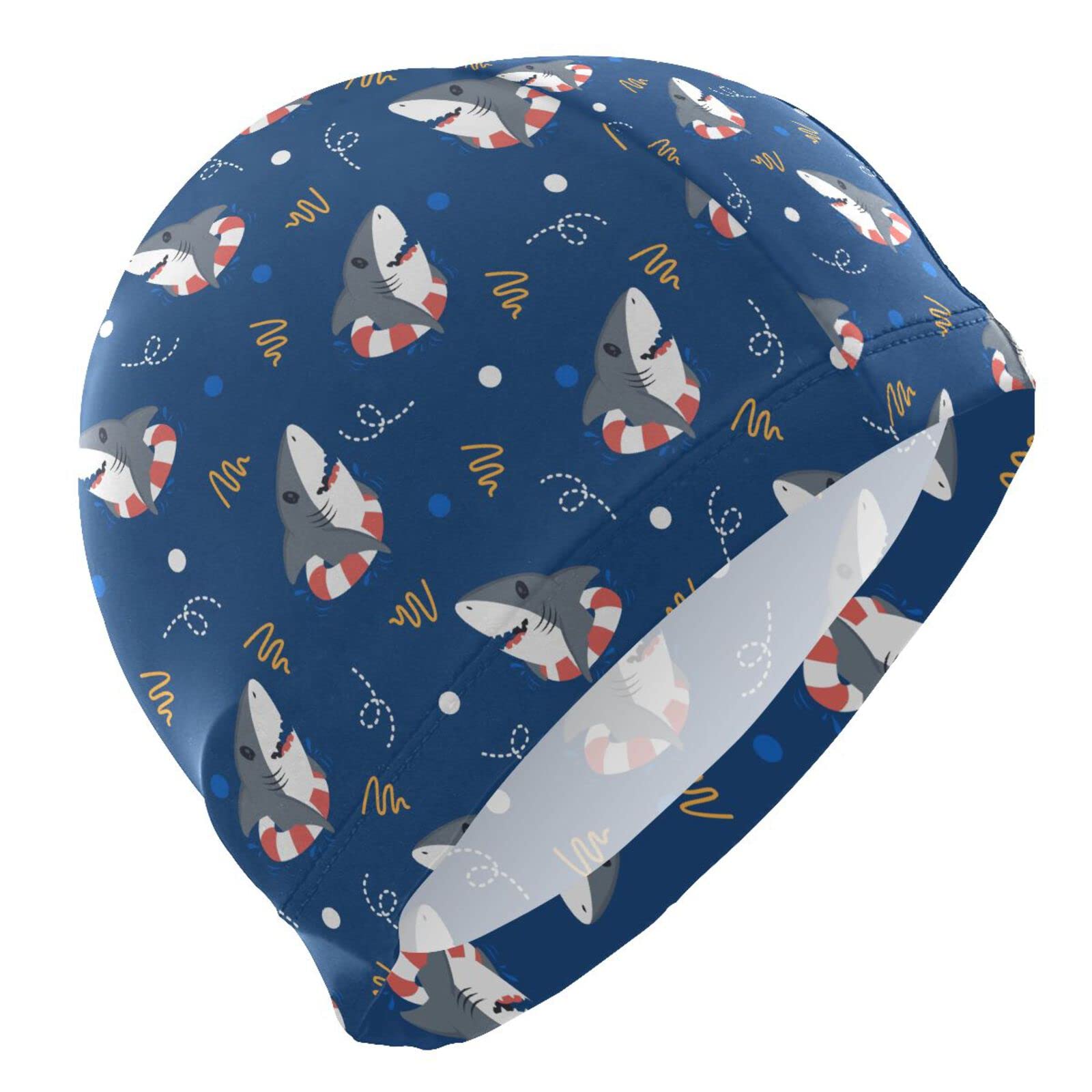 Funny Animal Print Swim Cap For Adults & Teens - Unisex Polyester Swimming Cap