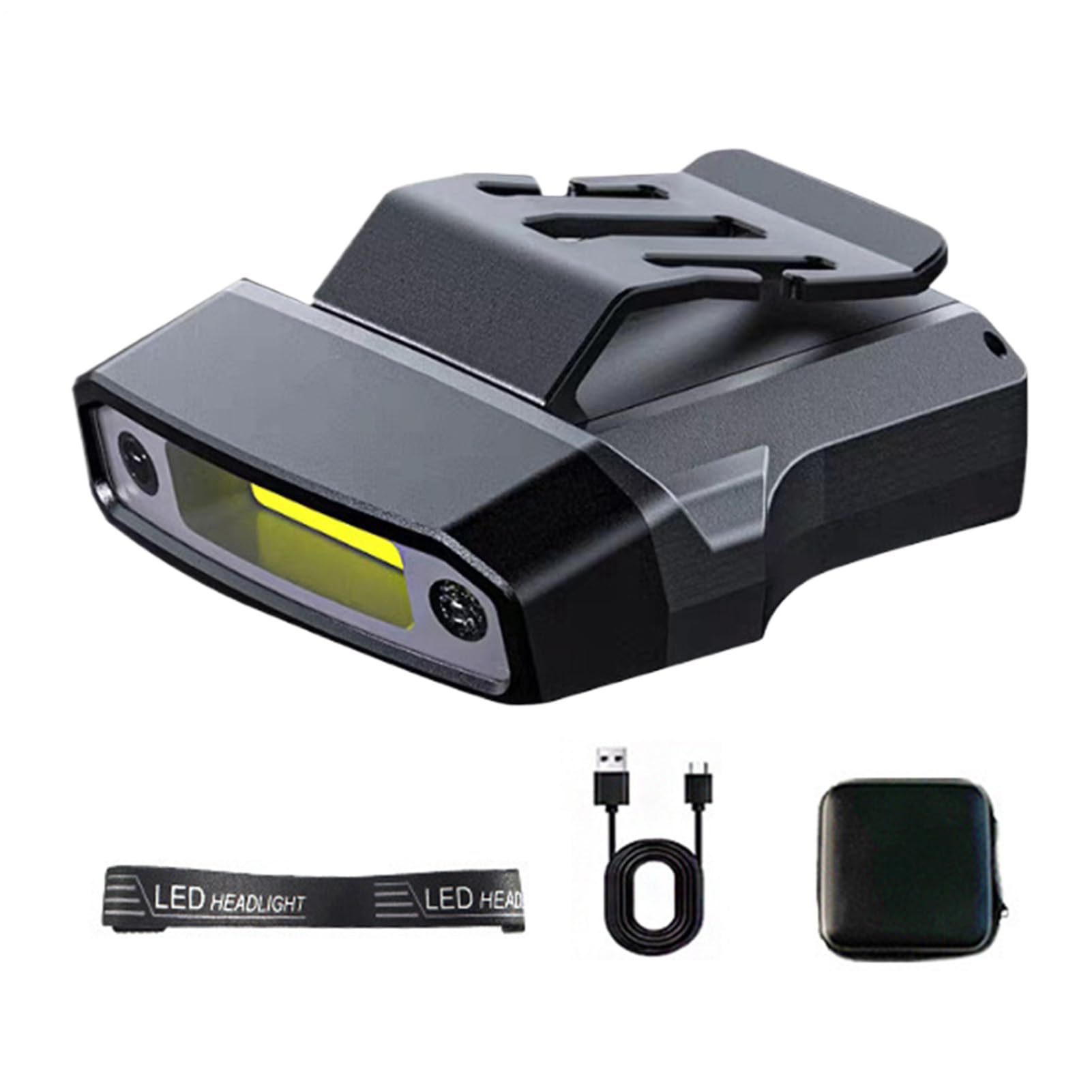 Hat Clip Light, Lightweight and Comfortable, ABS, Head Torch Rechargeable, Clip On Cap Visors-Light, Waterproof Design, for Running Jogging Walking Hiking Climbing Camping Fishing