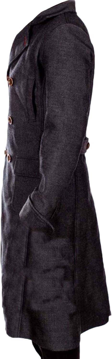 Męski płaszcz Sherlock Holmes Benedict Cumberbatch czarny wełniany i bawełniany trencz kostium 2XS-4XL