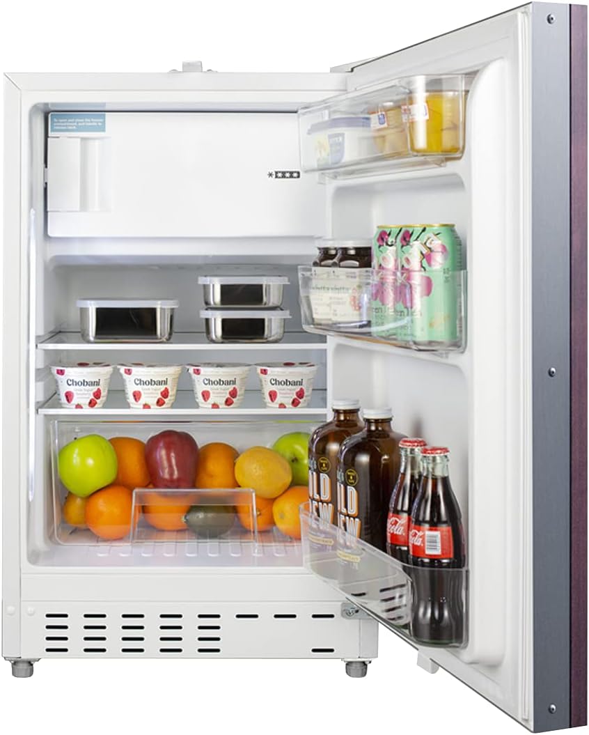 Summit Appliance ALRF48IF 20" Wide Built-in Refrigerator-Freezer, ADA Compliant, Stainless Steel Panel-ready Door, Removable Door Racks, 2.68 cu.ft Capacity, Adjustable Shelves, Manual Defrost