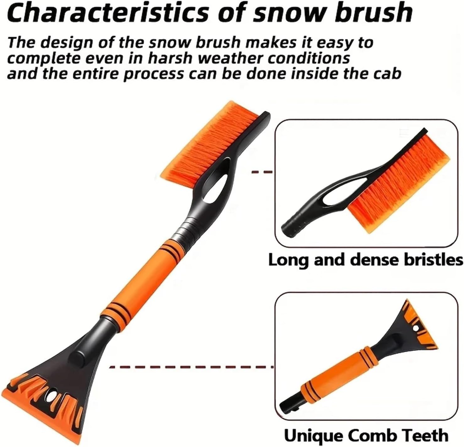 1-Piece Winter Snow Shovel, Car-Mounted Removal and De-Icing Tool, Car Brush, Scraper, Ice, Supplies Suitable for Cars and Suvs