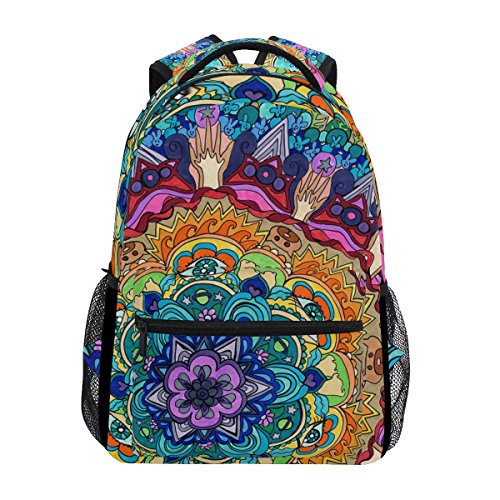 COOSUN Trippy Mandala Mochila Casual Escuela Bolsa de Viaje
