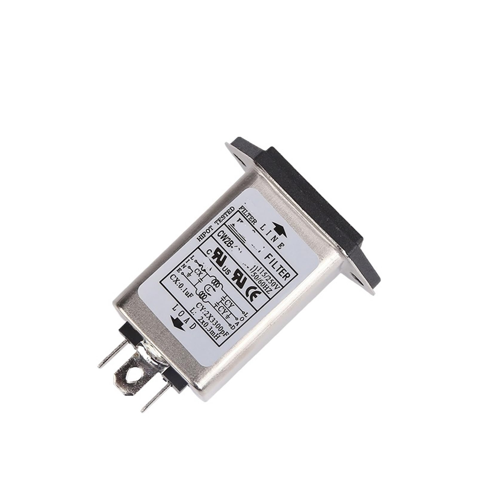 JJHQOKYNA Power filter 220V socket with insurance CW2B-1A/3A/6A/10A-T double(CW2B -6A -T 002 Double insurance)