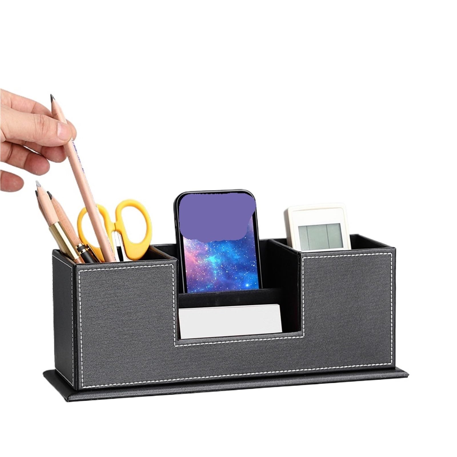 XUCZHAI Multifunctional Desktop Stationery Storage Box Cosmetics Entrance Key Change(STYLE B Black)