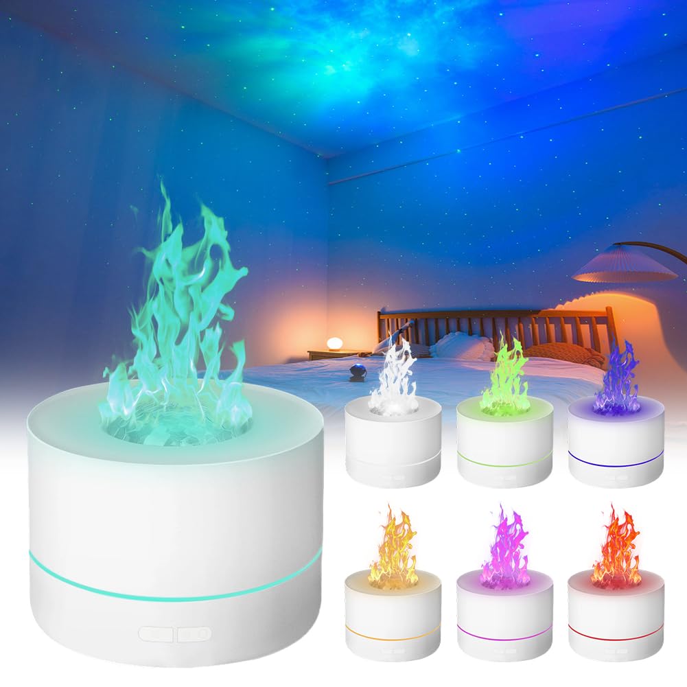 Diffuseur d'arômes design à projecteur et brume d'ambiance LED
