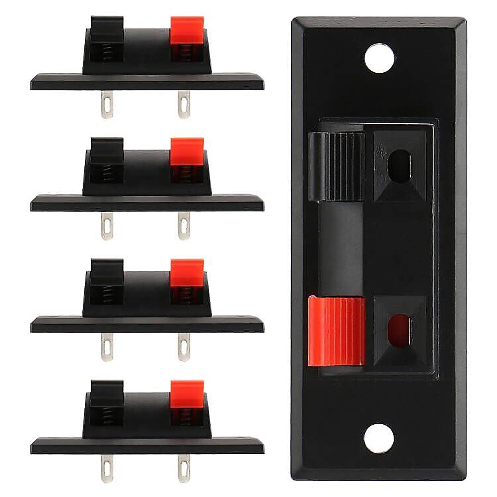 Baomain 5-Pack 2-Way Speaker Connector, Spring Terminal Block