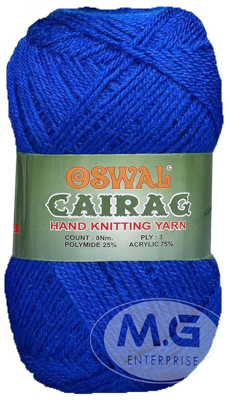 Image of M.G Chirag Royal 600 GMS Wool Ball Hand Knitting Wool /Art Craft Soft Fingering Crochet Hook Yarn, Needle Knitting Yarn Thread Dyed-WF Art-AJFH
