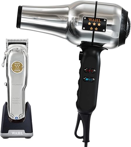 Wahl Professional  Senior Metal Clipper edición de metal y secador de peluquería con flujo de aire concentrado