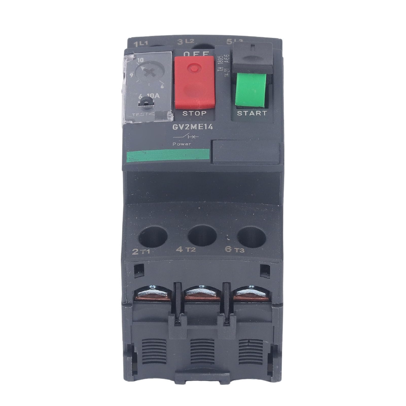 Disjoncteur de Moteur Bouton de Commande Interrupteur de Protection du Moteur Disjoncteur Magnétique Thermique avec Montage sur Rail pour Applications de Moteur (GV2-ME14 6-10A)