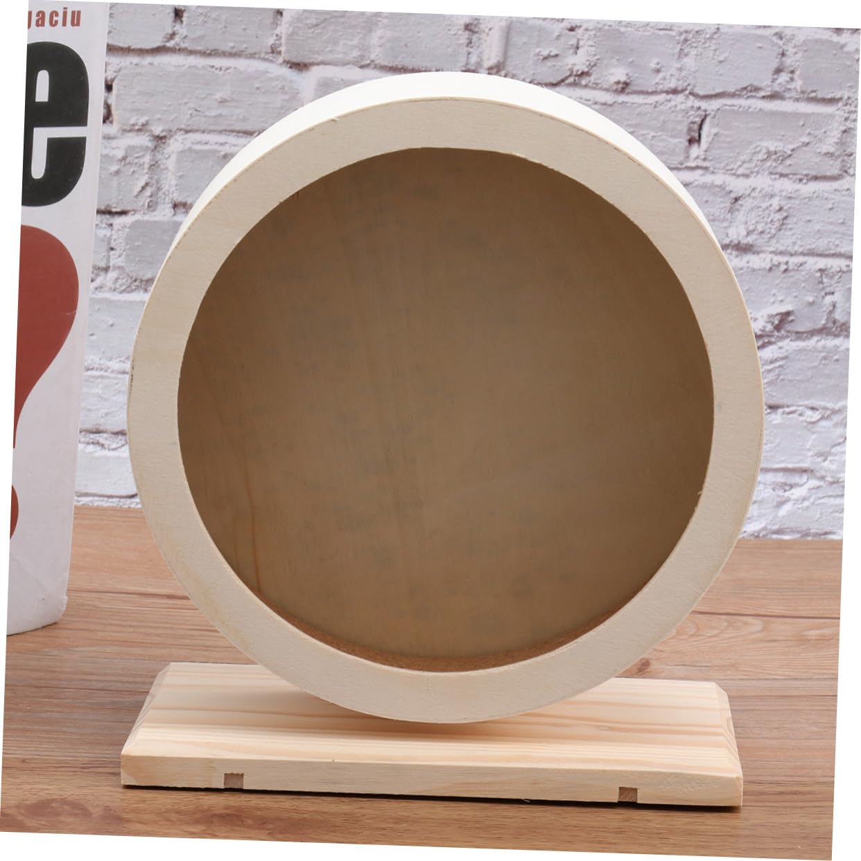 Holz Laufrad für Hamster und Kleine Tiere, Beige