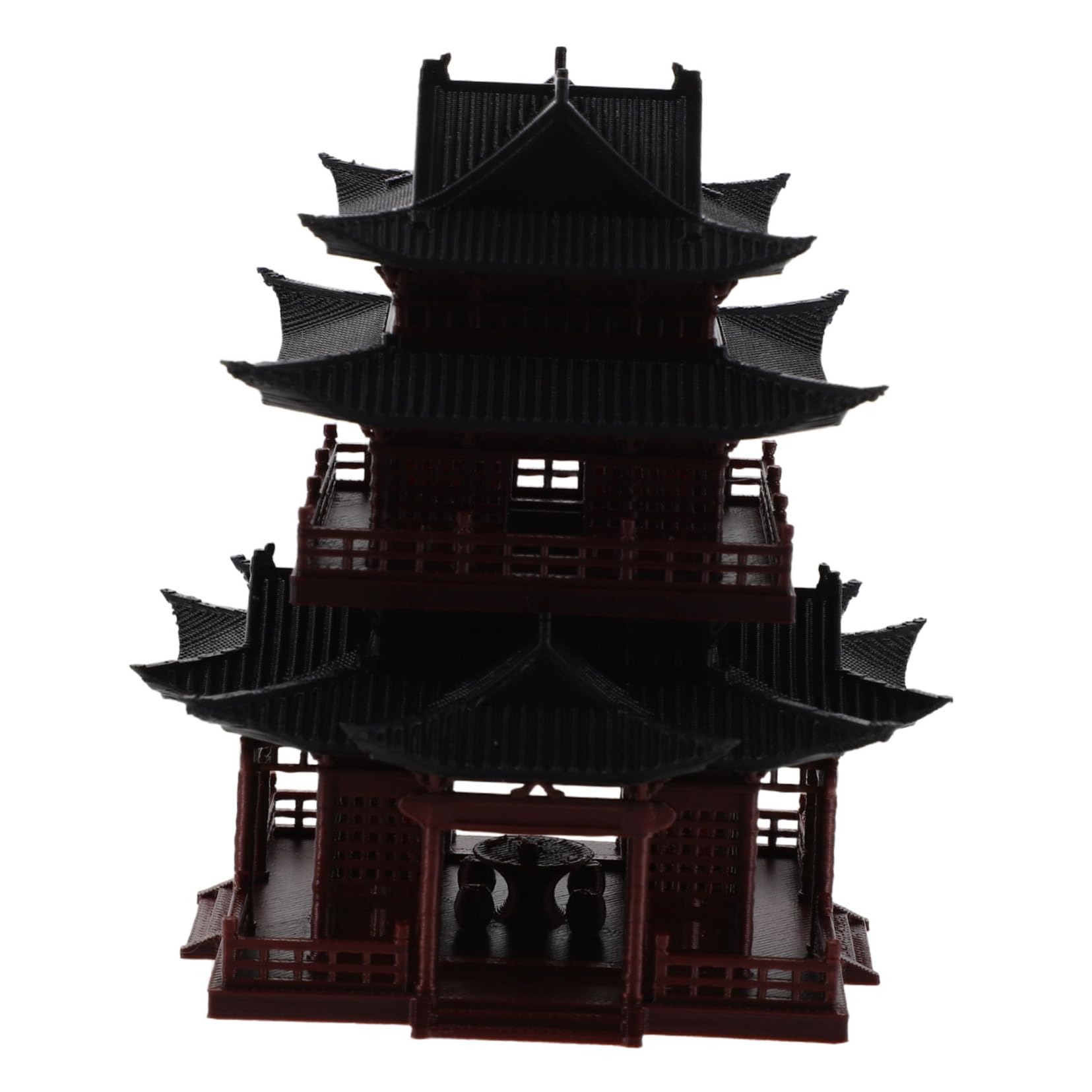 Pagoda miniatura con detalles realistas que embellece tus bonsáis y acuarios compactos