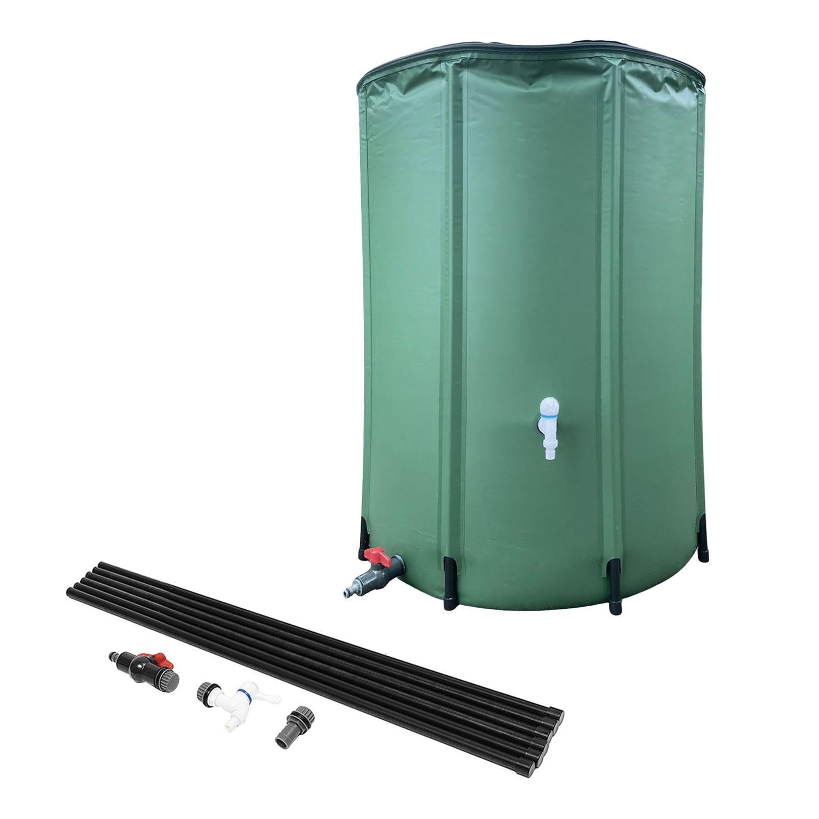 Colector de agua de lluvia – Colector de barril de agua de lluvia | tanque de almacenamiento de agua de lluvia con válvulas, tanque de almacenamiento de agua de gran capacidad con malla, conten
