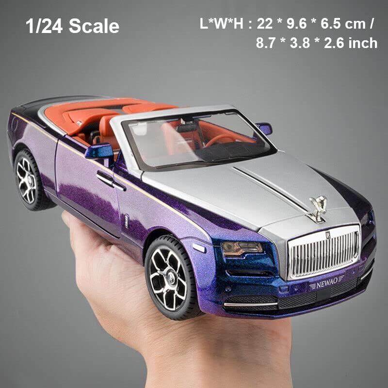 Image of Metal Pull Back Diecast Car 1:24 Big Rolls Royce Dawn Pull Back Car Model With Sound Light Boys Gifts Toys For Kids?Pack Of 1?, Multicolor