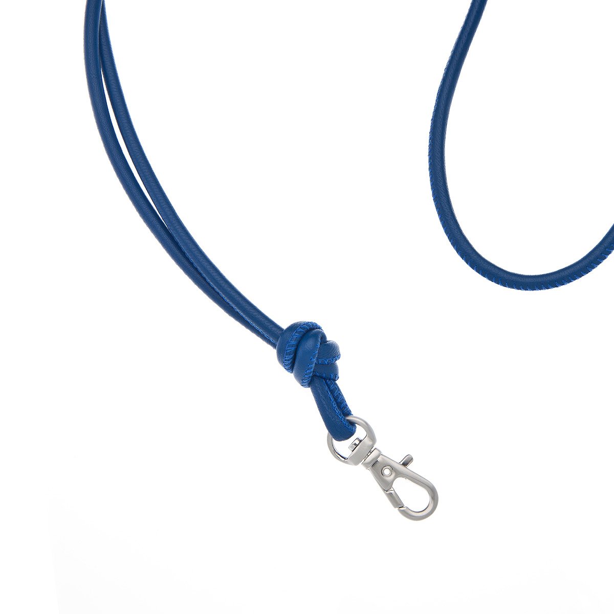 Logan Whistles Soft Nappa Leather Lanyard with Stainless Steel Swivel Clip | Handmade UK Leather Lanyard for Dog Whistles, ID Badges & Event Passes | Blue