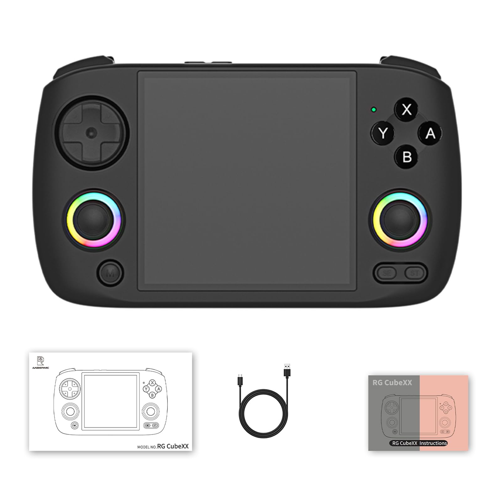 Nowa przenośna konsola do gier RG CubeXX, ręczna konsola do gier retro, ekran 4,0 cala, system Linux, obsługa bezprzewodowego gamepada 2,4 G, wyjście TV 5G WIFI, Bluetooth 4.2, czarna