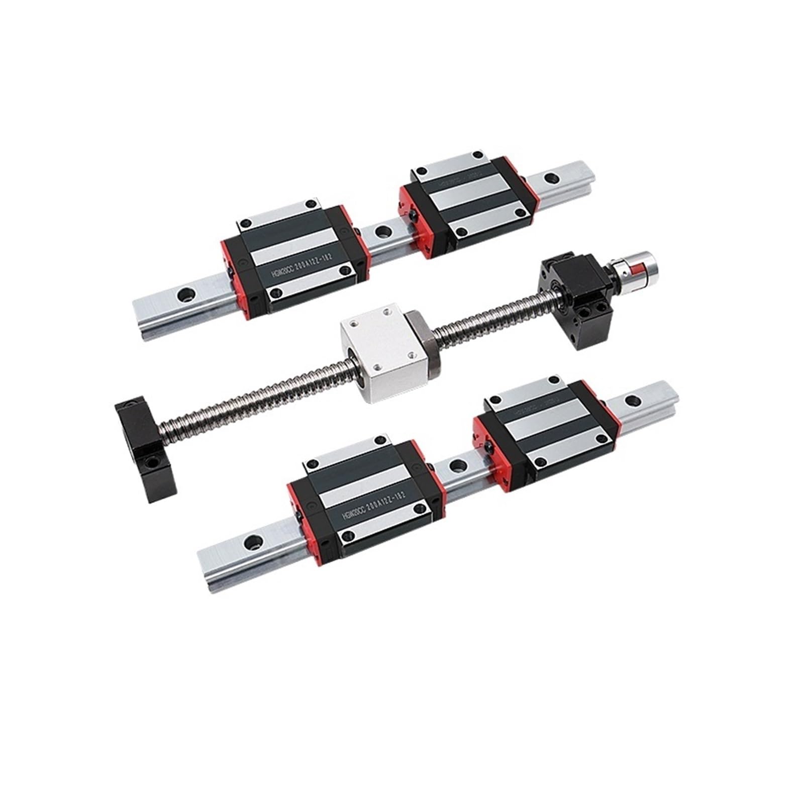 glissières de guidage de mouvement linéaire Rails linéaires de 500 mm à 2500, 2 guides carrés HGR25, 4 glissières HGH25CA et 1 jeu de vis à billes SFU3210 (2500 mm)